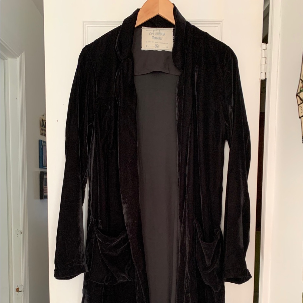 Black Velvet Duster Jacket
